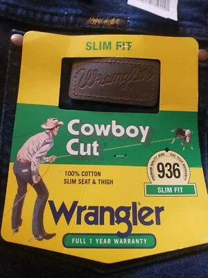 New Wrangler 936NTF Cowboy Cut Slim Fit Jeans Men's 36x36 - Image 1 of 4