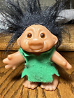 Vintage 1986 Thomas Dam 5" lalka troll z czarnymi włosami brązowe oczy
