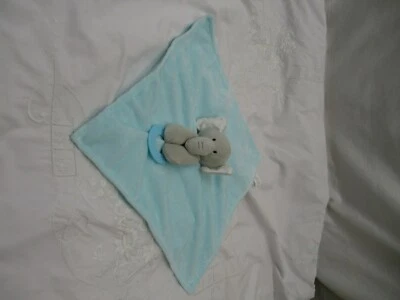 Forever Baby Soft Blue Elephant Baby Security Blanket Lovey Infant Teether Sleep - Image 1 of 4