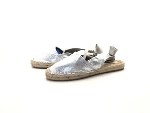 Stradivarius Damen Sandale Sandalette Pantolette Silber Gr. 40 (UK 6,5) - Picture 1 of 8