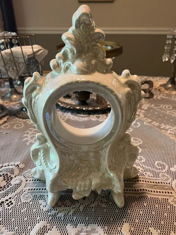 Vintage Cherub Ceramic Clock Frame Baroque Rococo Ornate Cover