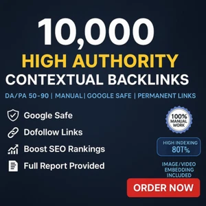 10.000 Contextual Dofollow High Authority Backlinks from DA/PA 50-90 Sites - Bild 1 von 1