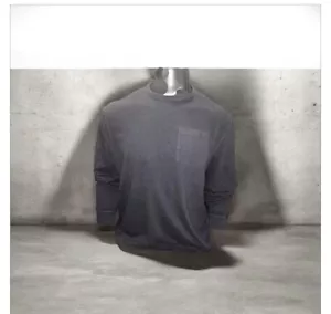Herren schwarz verblassen robust M&S Langarm Sweat Top mit Brusttasche - Bild 1 von 6
