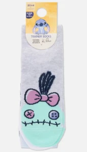 Disney Lilo & Stitch Licensed 3 Pair Crew Trainer Ankle Socks - UK Sizes 2-8 - Picture 1 of 14