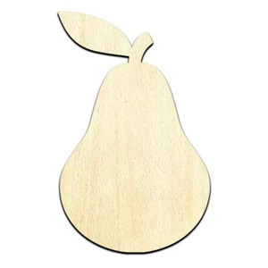 Pear Fruit Cut Out Unfinished Wood Shape Craft Supply - Picture 1 of 6