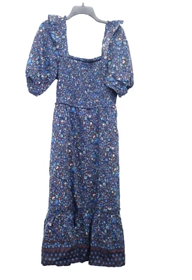 Vestido midi Vineyard Vines para mujer azul manga abullonada manga abullonada talla grande Foto 1 de 4