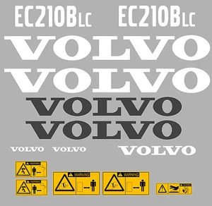 VOLVO EC210BLC DIGGER DECAL STICKER SET WITH SAFETY WARNING DECALS - Picture 1 of 1
