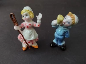 Lot of 2 Vintage Nursery Rhyme Figurines - 2" Little Jack Horner & Bo Peep - Picture 1 of 9