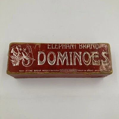 Vintage 1950s Spears Games Elephant Brand Railway Dominoes – Boxed, Damaged - Image 1 of 4