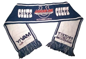Indianapolis Colts Scarf Lucas Oil Stadium Playoffs October 7 2012 Knit Fringe - Picture 1 of 7