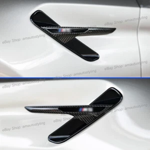 Tapicería de parrilla de guardabarros de ventilación lateral M Perf de fibra de carbono seca para BMW M5 F90 CS 2018-2023 - Imagen 1 de 9