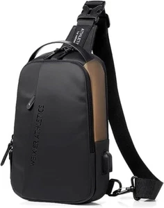 Bandolera Para Hombre Mochila Viaje Cartera Bolso de Hombro Sling Chest Bag BEST - Picture 1 of 7