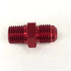 Aluminum Fitting Adapter 6AN Male end to 1/4NPT Male end Flare Straight Red - Picture 1 of 10