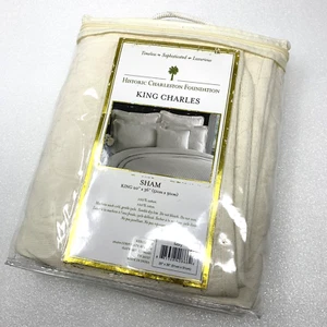 Historic Charleston Foundation King Charles Matelasse Pillow Sham Ivory King Sz - Picture 1 of 4