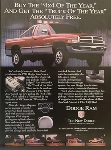 1994 Dodge Ram 1500 Truck 4x4 Print Ad - Picture 1 of 1