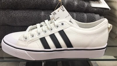 Adidas Size 4.5 Nizza White Black Mens Originals BOYS/TEENS/MEN Sneakers CQ2333 - Image 1 of 4