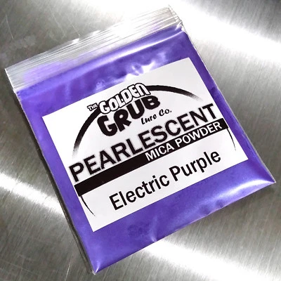 THE GOLDEN GRUB LURE CO NEW 1 OZ. ELECTRIC PURPLE with Bluish Sheen Pearly Mica Powder Fishing Plastisol