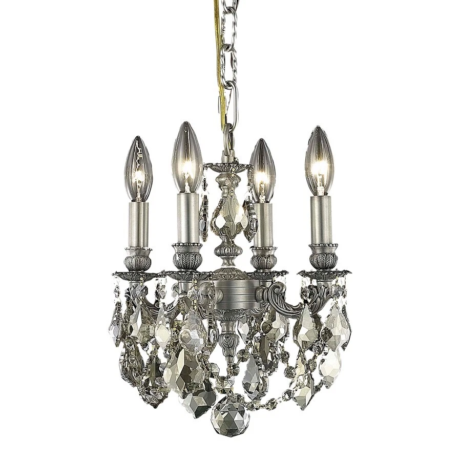 Elegant 9104 Lille 4 Light 10" Royal Cut Pendant, Pewter/Smoke - 9104D10PW-GT-RC - Image 1 of 1