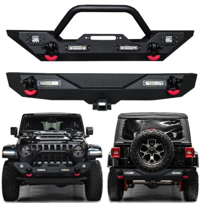 Vijay Fit 2018-2024 Jeep Wrangler JL Steel Front or Rear Bumper with Lights - Image 1 of 4