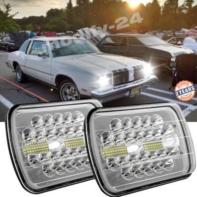 2pc Fit Oldsmobile Cutlass Supreme Omega 7x6" 5x7 Led Projector Headlights Hi/Lo - Image 1 of 4