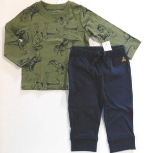 Gap T-Shirt Pants Baby Boy Green Navy Blue SIZE 3-6M Cotton Dinosaur’s NEW - Picture 1 of 3