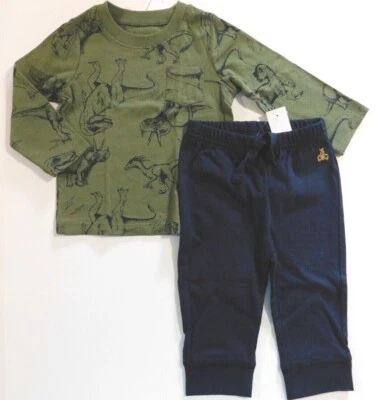 Camiseta Pantalones Gap Bebé Niño Verde Azul Marino TALLA 3-6M Algodón Dinosaurio NUEVO Foto 1 de 3