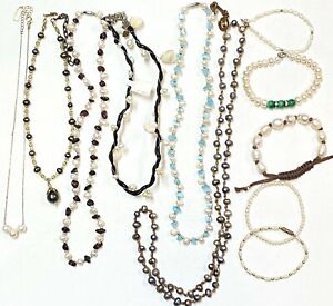 Vintage Modern Genuine Pearl Bracelets Necklaces Jewelry Lot #39
