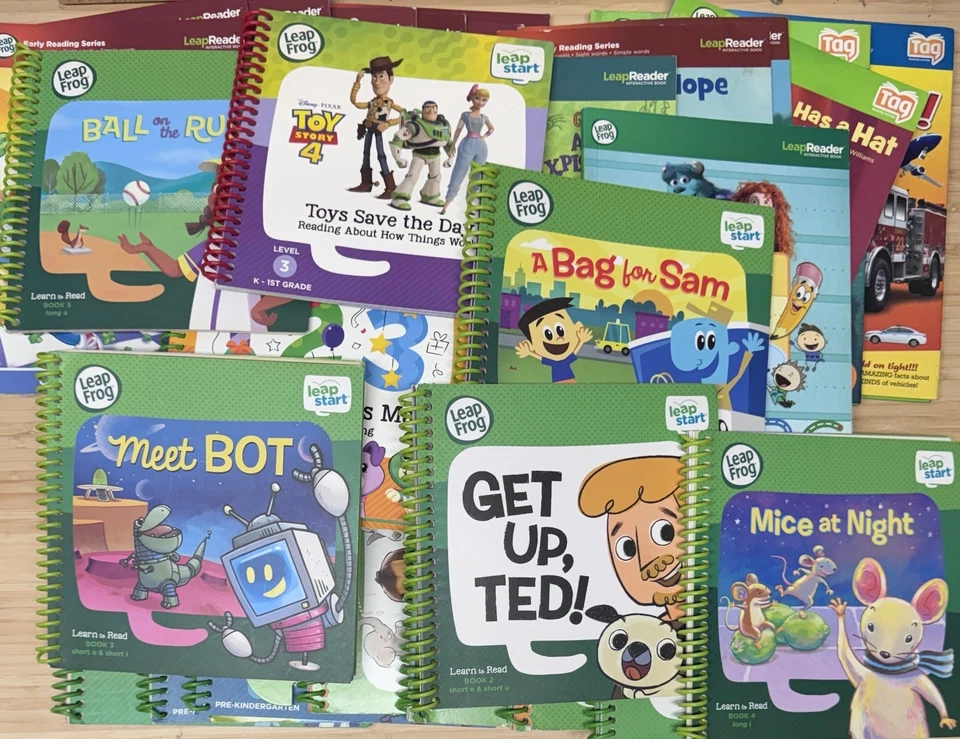 Lot of 30 LeapFrog Interactive Books Leap Reader Tag Leap Start Spiral Hardcover - Image 1 of 4