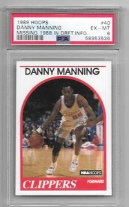 Tarjeta de novato Danny Manning 1989 Hoops #44 calificada como nueva PSA 6 - Imagen 1 de 1