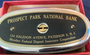 Vintage Mass Traveling Teller Metal Bank Prospect Park National Bank Paterson NJ - Picture 1 of 4
