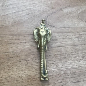Charming Vintage Solid Cast Brass Elephant Shape Door Knocker 18cm Made In India - Picture 1 of 11