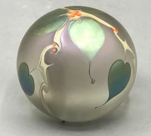 Stuart Abelman 1989 Iridescent Pulled Feather Art Nouveau Design - Picture 1 of 13