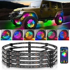 Kit de luces de anillo de rueda de color de persecución MICTUNING 17 pulgadas V1 RGB+IC con control de aplicación - Imagen 1 de 9