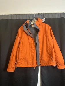 LL Bean Orange Rain Jacket w/ Removable Wool Lining (Womens-Medium) - Picture 1 of 4