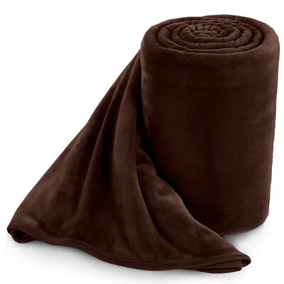 Large Faux Fur Fleece Blanket 400 Gsm Super Soft Reversible Warm Sofa Bed Throws - Image 1 of 4