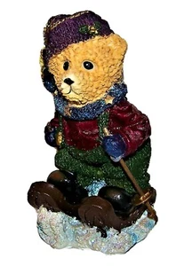Christmas Season Skiing Bear Figurine - Foto 1 di 5