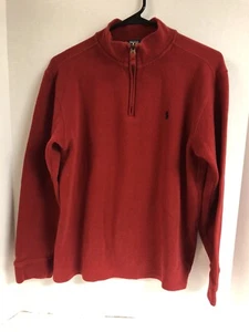 Polo by Ralph Lauren Boys 20 reg XL  Quarter zip Red Pull Over Cotton Sweater - Picture 1 of 8