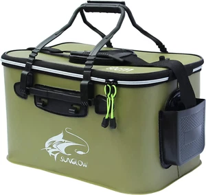 Outdoor Fishing Bucket with Multi-Functional EVA Bag, Live Fish Container (10Gal - Picture 1 of 7