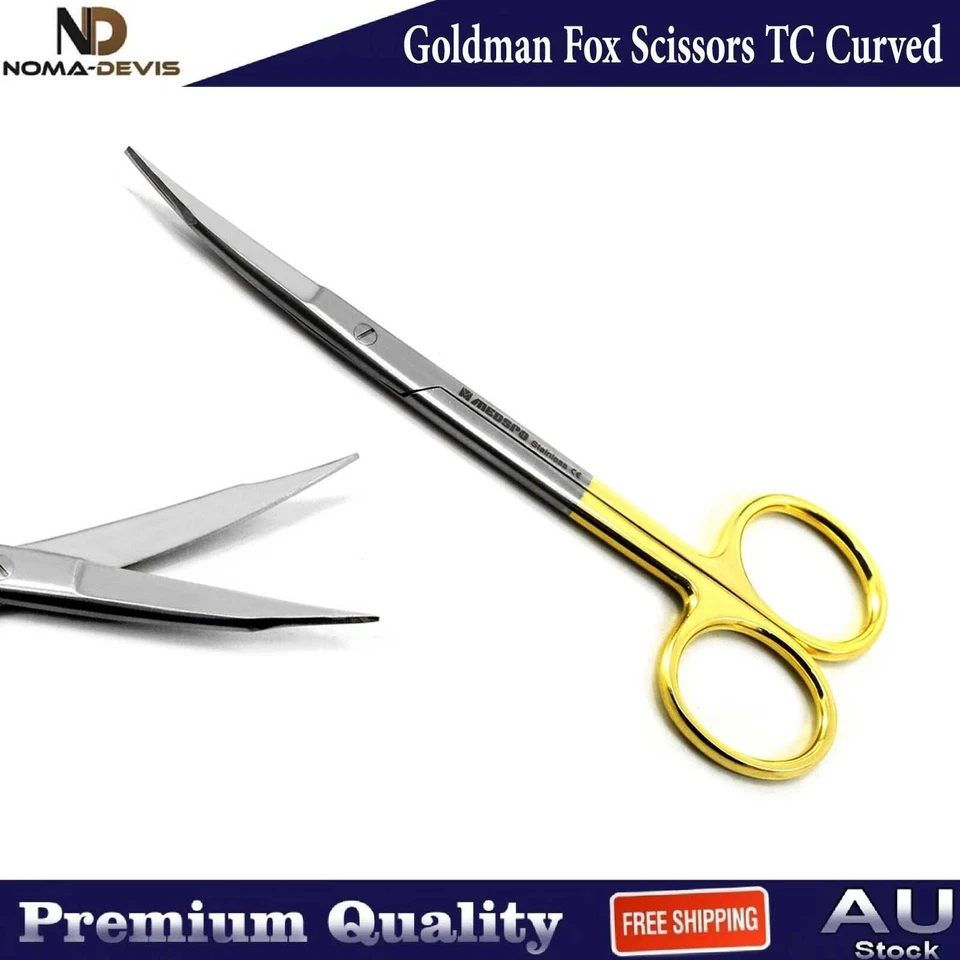 Goldman Fox TC Tijeras Curvas Quirúrgicas Micro Tijeras Punta de Carburo de Tungsteno NUEVO Foto 1 de 4