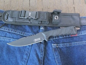 10” Fixed Blade Knife Horizontal Carry Tactical Sheath 8CR13 Steel Stealth Black - Picture 1 of 5
