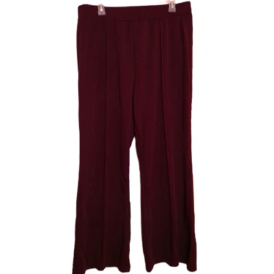 Pantalones Vintage XXL Bootcut Elásticos Poliéster Tejido Borgoña Informales Foto 1 de 4