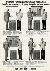 1977 Vintage Print Ad General Electric Weathertron Heat Pump Rowan and Martin - Picture 1 of 2