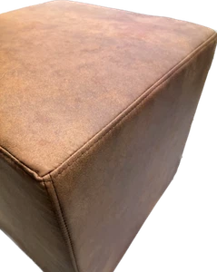 Hocker,Polsterhocker,Sitzwürfel 45x45x45 Lederoptik Zweiton Vintage 5 Farben - Picture 1 of 15