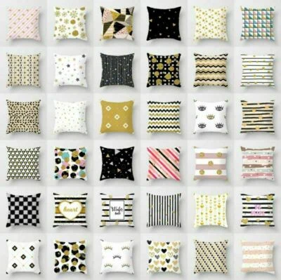 18'' Heart Love Polyester Pillow Case Sofa Waist Cushion Cover Throw Home Decor - Image 1 of 3