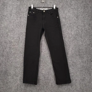 R GSTR Jeans Boys 12 Youth Black Mid Rise Stretch Dark Wash Zip Fly Denim - Picture 1 of 12