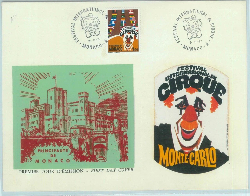 84127 - MONACO - Postal History -  Large FDC COVER 1977 - CIRCUS - Image 1 of 1