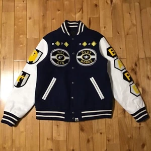 BAPE Sleeve leather BAPE LOGO varsity jacket A Bathing Ape Size M - Picture 1 of 10