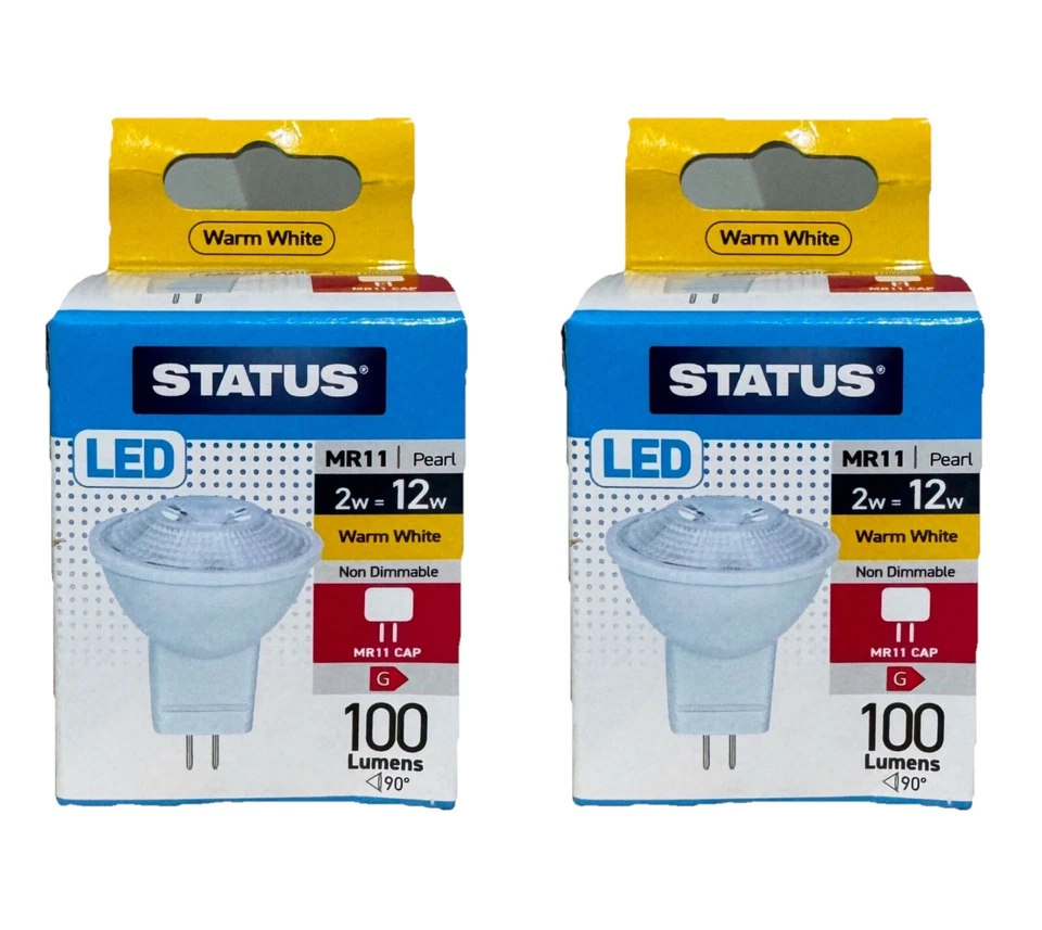Status MR11 Bulb 2W - 100 Lumen brightness 25 years or 25,000 hour life. 2Pack - Image 1 of 1
