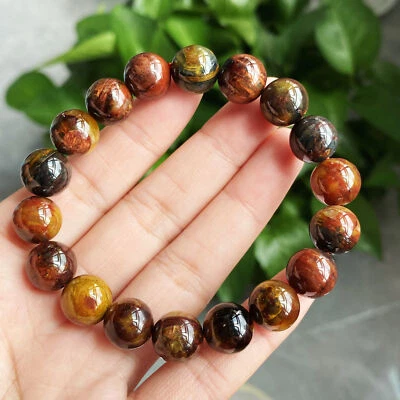 Pulsera de cuentas de piedras preciosas de Namibia de pietersita de color natural de 11 mm 1170 Foto 1 de 4