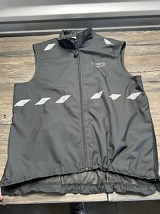 Sugoi Men's Zip Up Cycling Vest Black Gray Size Medium Light Windbreaker - Picture 1 of 7